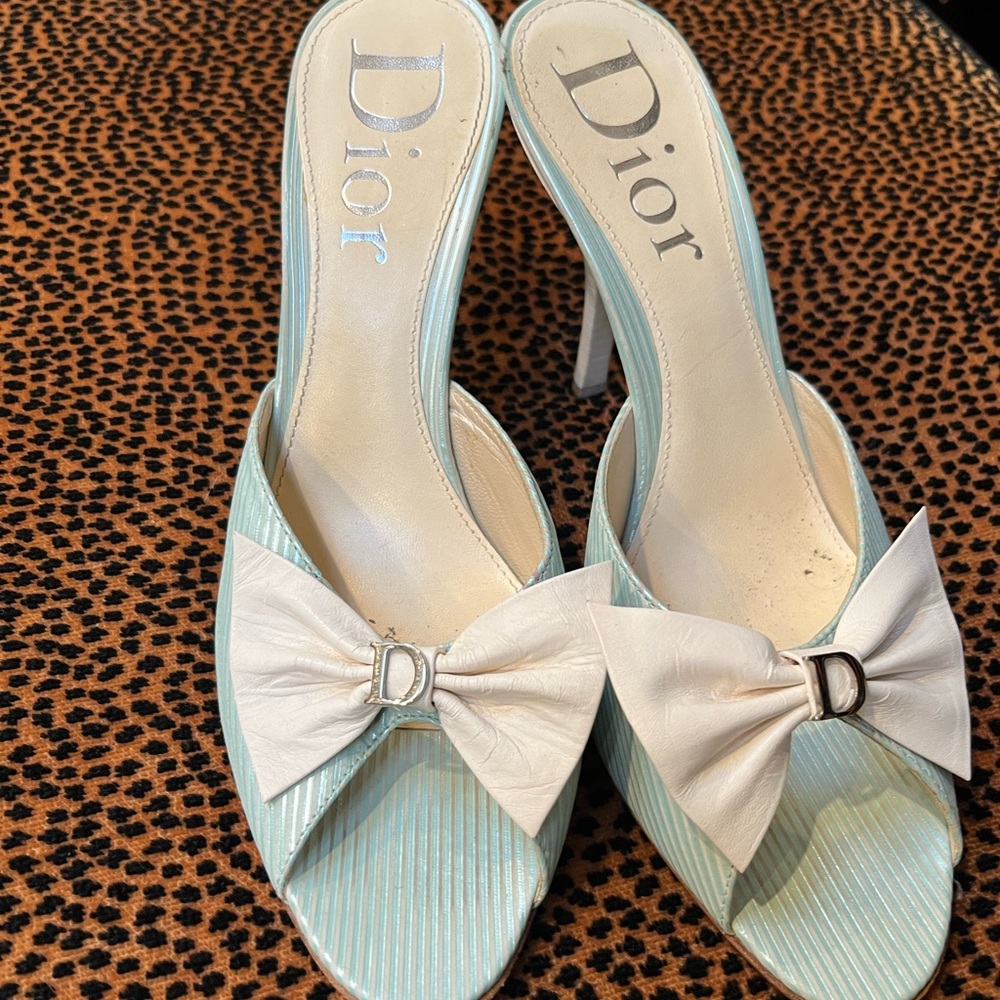 100% authentic DIOR baby blue slides